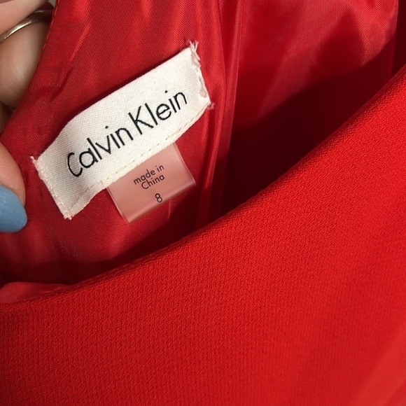 Calvin Klein Red Halter Neck Maxi Formal Sexy Gown Dress - Picture 7 of 7